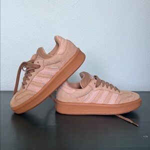 adidas Kids Samba Sneakers in Tan and Gum
